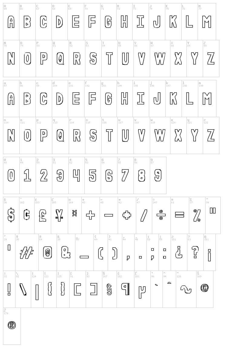 Rudasteria St font map
